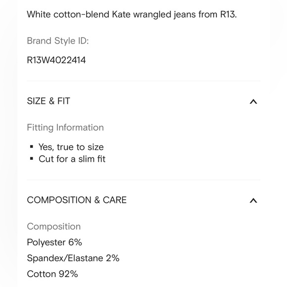 R13 Kate Garett White Jeans S/M 27 - Picture 11 of 12